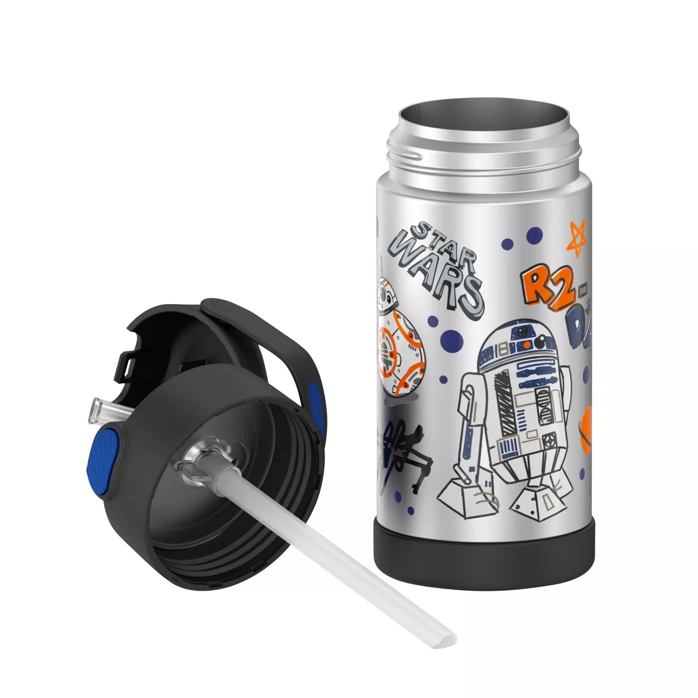 กระติกน้ำเก็บความเย็น Thermos Star Wars BB-8 12oz FUNtainer Water Bottle with Bail Handle - Black
