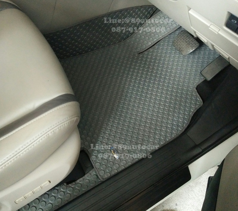 ขายพรมติดรถยนต์เข้ารูป Mazda CX-9 ลายกระดุมสีเทาขอบเทา