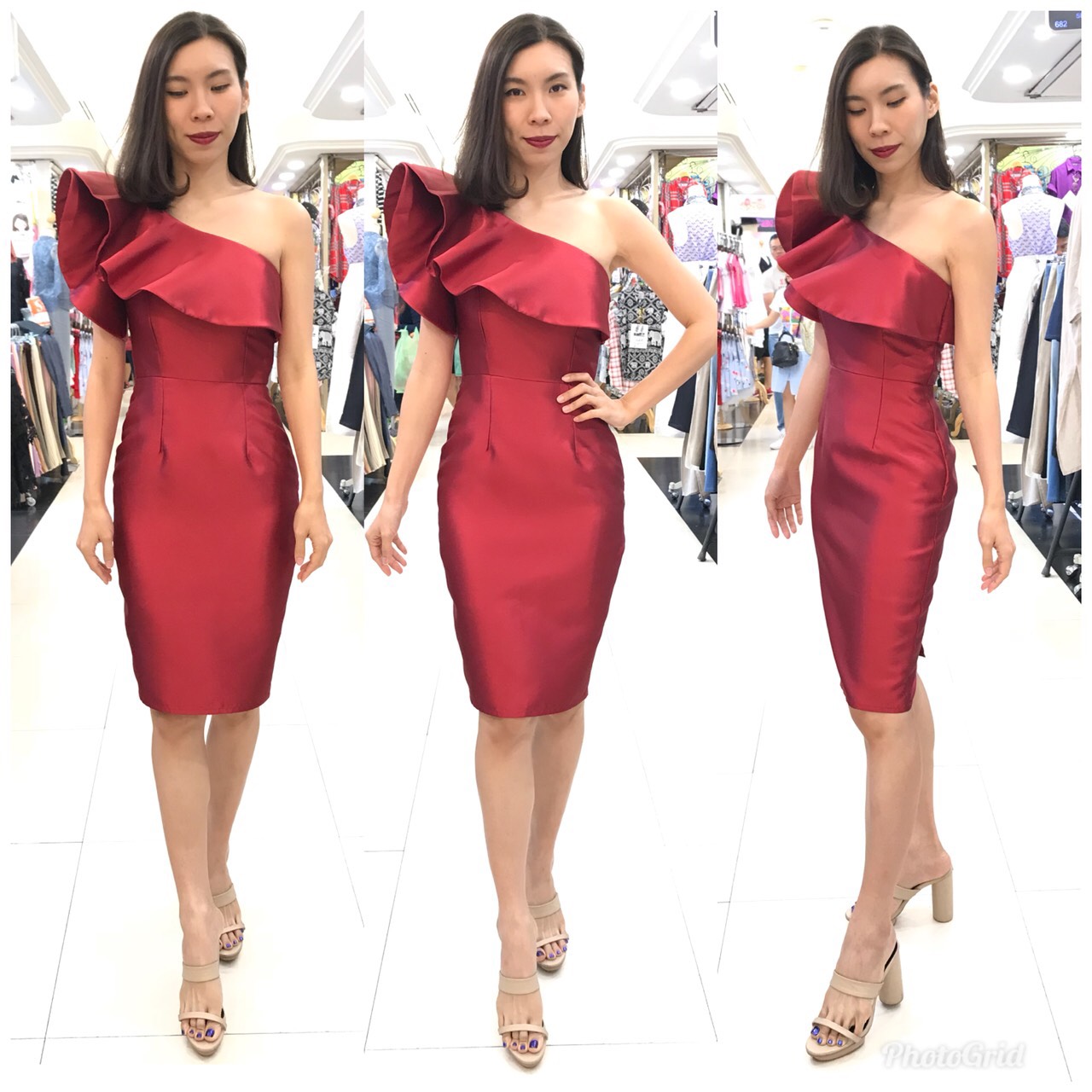 ชุดเพื่อนเจ้าสาว ชุดราตรีสั้น Dahlia - Ruffle should & pencil skirt