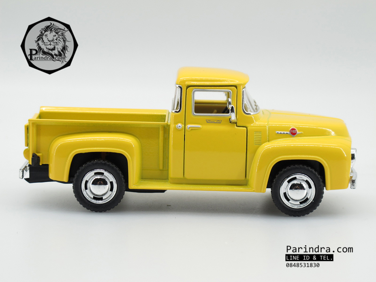 โมเดลรถเหล็กรถจำลอง Ford 1956 F-100 Pickup KT5385 อัตตราส่วน 1:38 สีเหลืองอ่อน