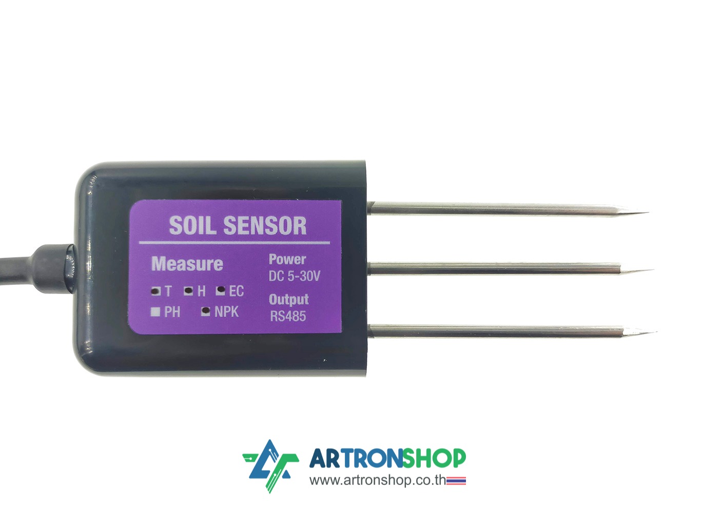 เซ็นเซอร์วัดความชื้น อุณหภูมิ EC NPK ในดิน 6 in 1 Modbus RS485 TH-EC-NPK Soil Sensor