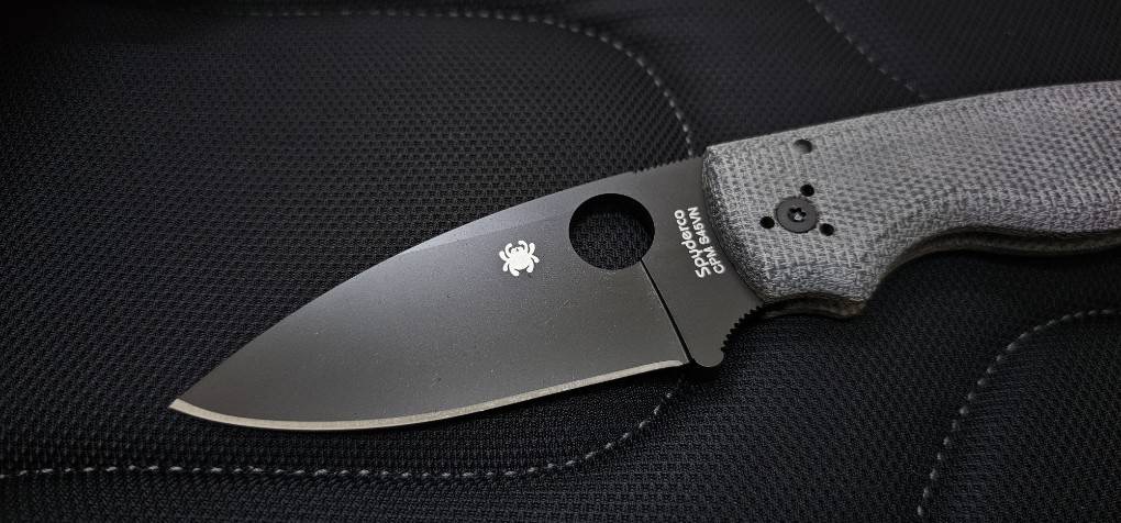 Spyderco Exclusive Gray Shaman with Gray Canvas Micarta Black Blade CPM S45VN Plain Edge
