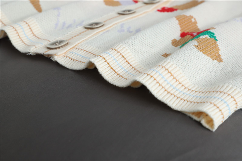 เสื้อคาร์ดิแกนไหมพรมลายน้องหมีน่ารักๆ