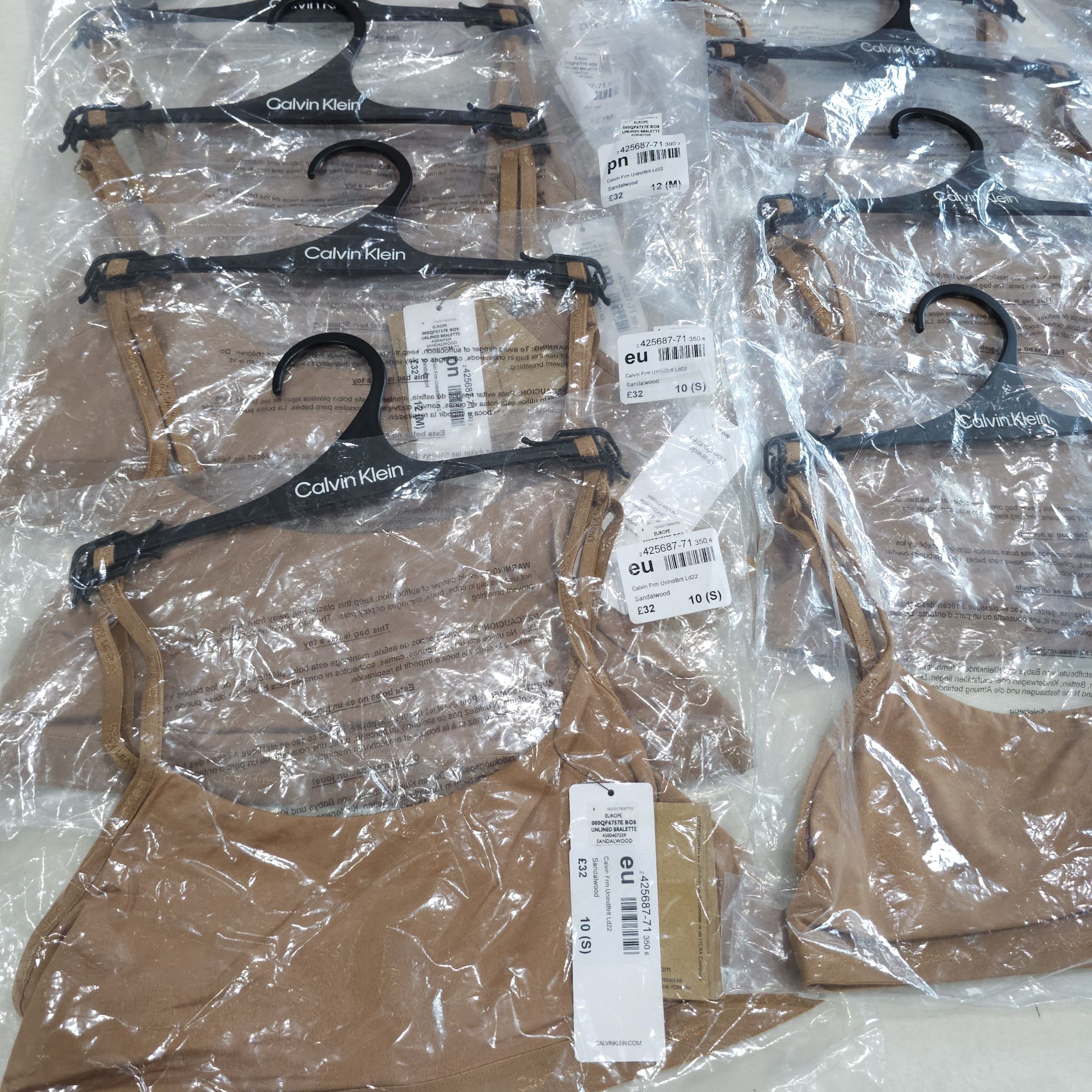 ชุดชั้นใน Calvin Klein Underwear UNLINED BRALETTE สี Sandalwood/brown ป้ายห้อยอังกฤษ ของแท้ 100％