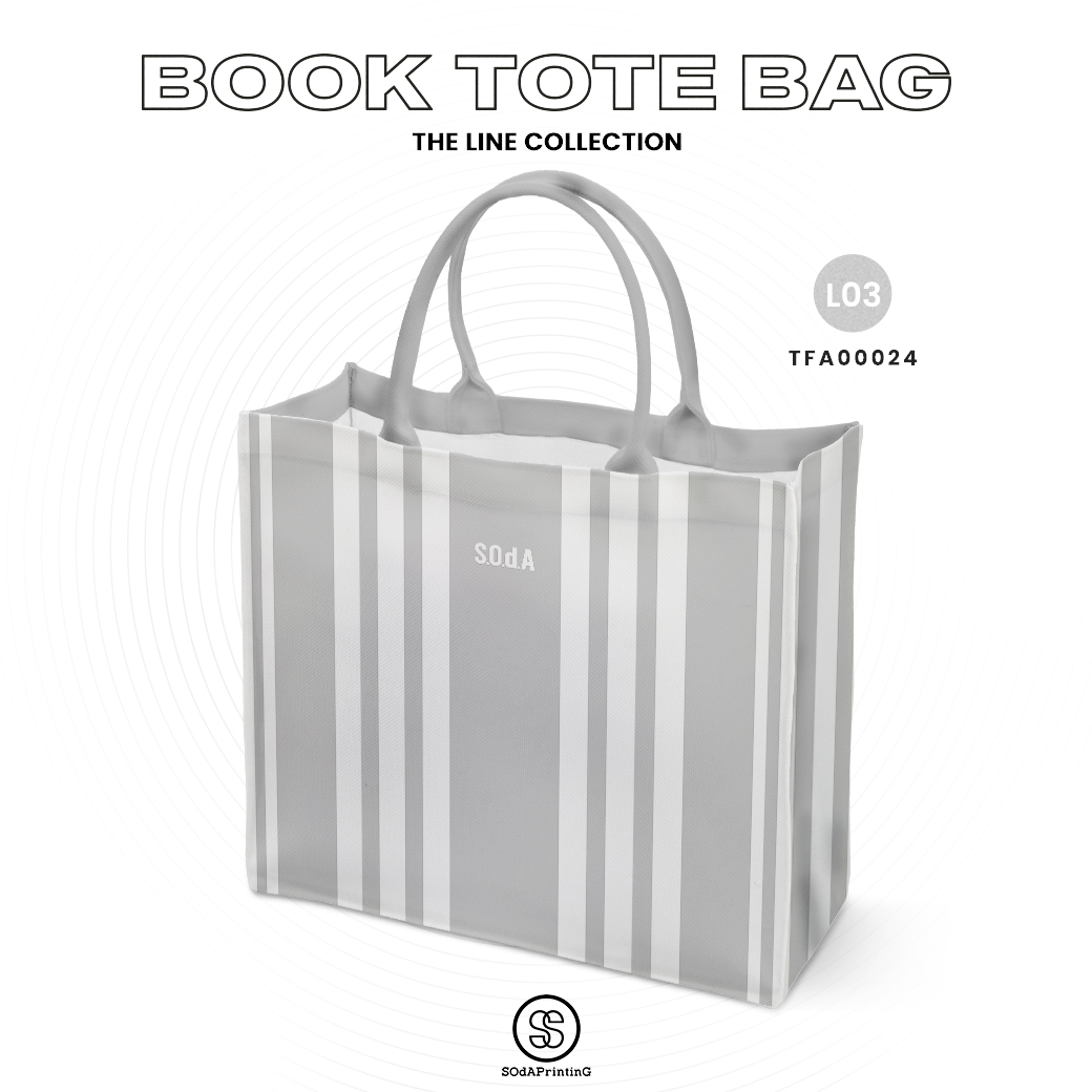 กระเป๋า Book Tote Bag The LINE Collection (Grey Color) รหัส TFA00024 #SOdAPrintinG