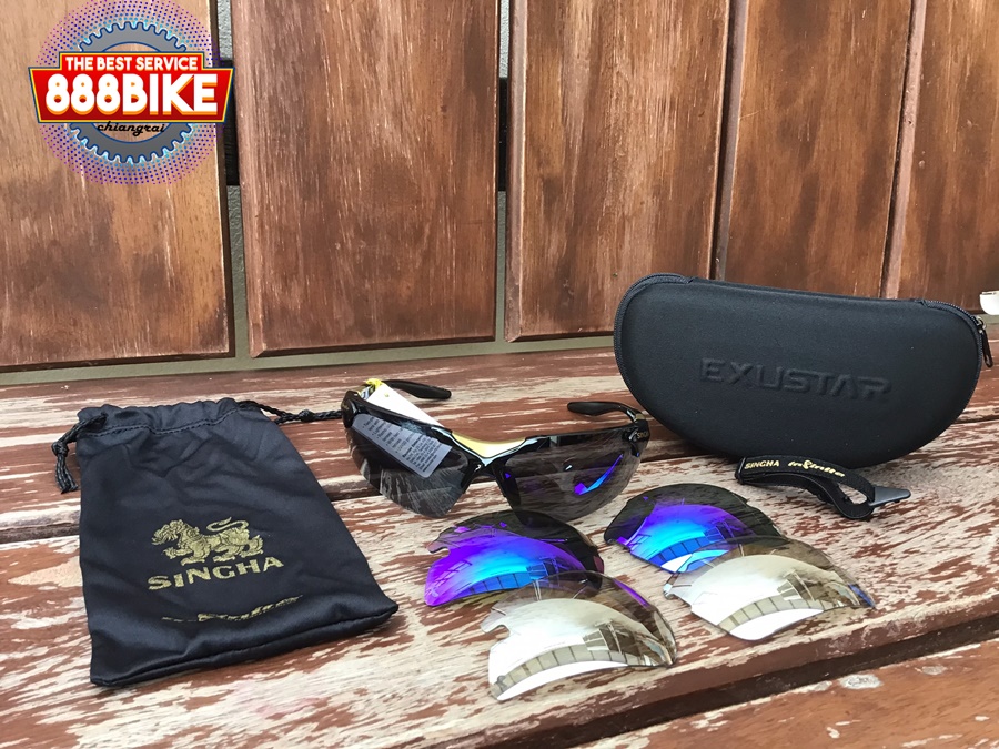 หมวกกันน็อค EXUSTAR รุ่น E-BHM118 + แว่นตาจักรยาน EXUSTAR รุ่น E-CSG17BG(มีเฉพาะดำเงา)
