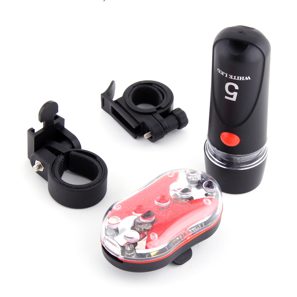 ชุดไฟหน้า 5 เลด+ไฟท้าย 9 เลด fron and rear bike light kit, ledsw2, ไฟหน้า+ไฟท้าย -ไฟชุด