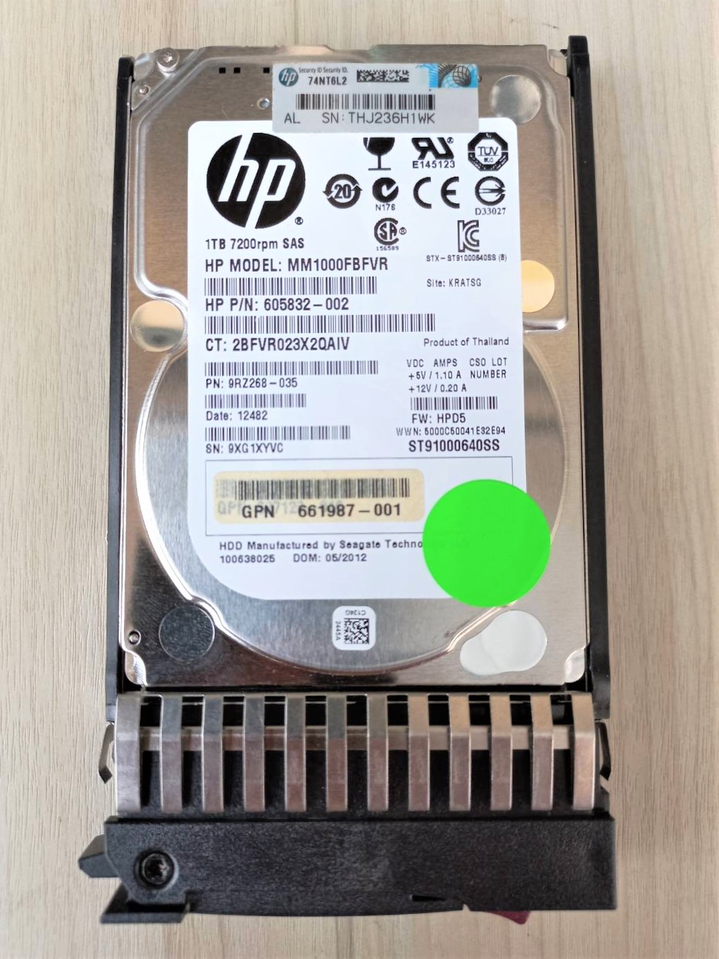 652749-B21, 653954-001, 605832-002 HP 1-TB 6G 7.2K 2.5 DP SAS.