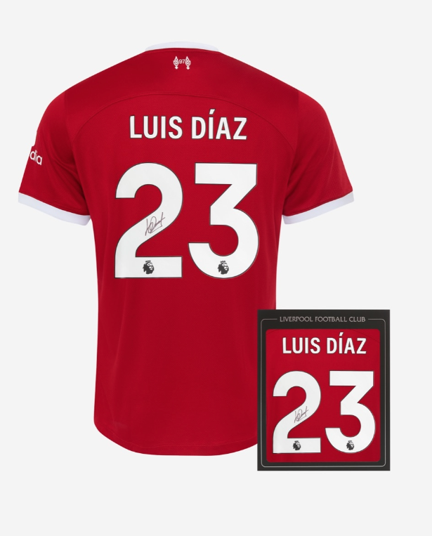 เสื้อลิเวอร์พูล 2023 2024 ลายเซ็นต์ Diaz 23 พร้อมกล่อง มีใบรับรองของแท้