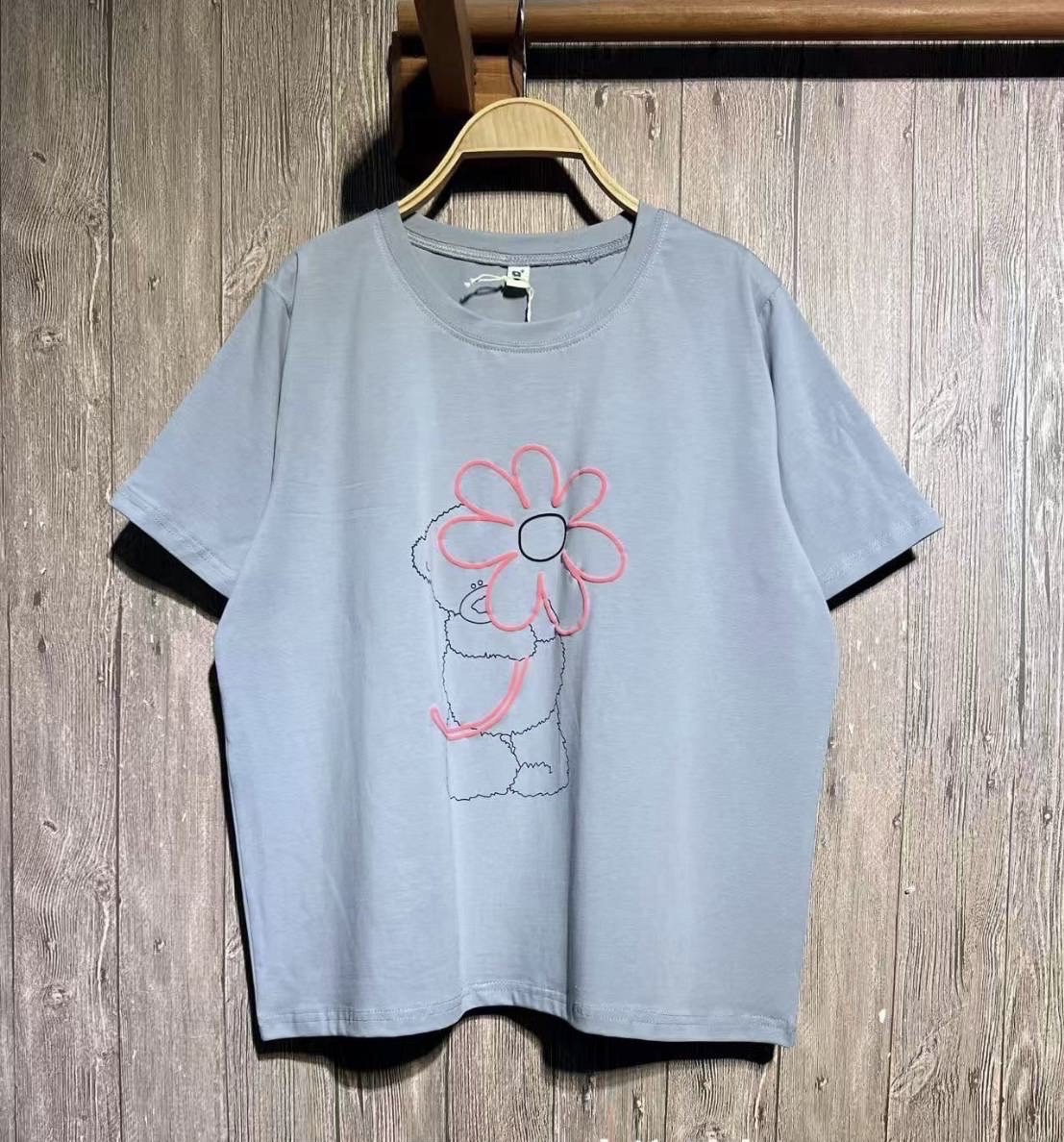 เสื้อยืดสกรีนลายดอกไม้~หมี 9am