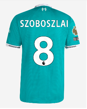 เสื้อลิเวอร์พูล 2025 2026 ชุดที่3 เวอร์ชั่นนักเตะ SZOBOSZLAI 8 อาร์มทอง No Room ของแท้