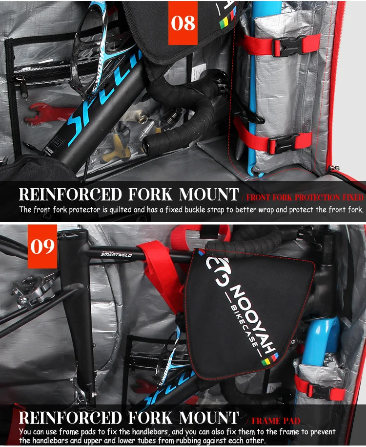 NOOYAH BK012 กระเป๋าจักรยานเดินทาง ป้องกันครบ 8 จุด | รองรับทุกประเภท