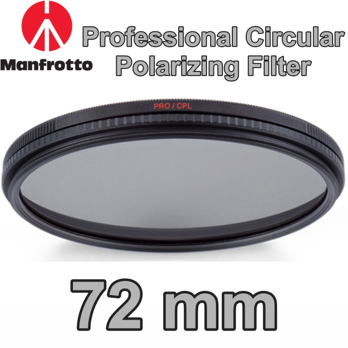 Manfrotto Professional Circular Polarising Filter PRO CPL 77 mm ปกป้องแสงสะท้อน ความเข้มของสีให้กับท้องฟ้า ลดเงาสะท้อนบนผิวกระจกหรือผิวน้ำ กันรอยขีดข่วน กันน้ำและน้ำมัน เคลือบ multicoat 12 ชั้น แสงผ่านได้ 90.0% เพิ่มความคมชัดอิ่มตัวของสี ประกันศูนย์ 5 ปี