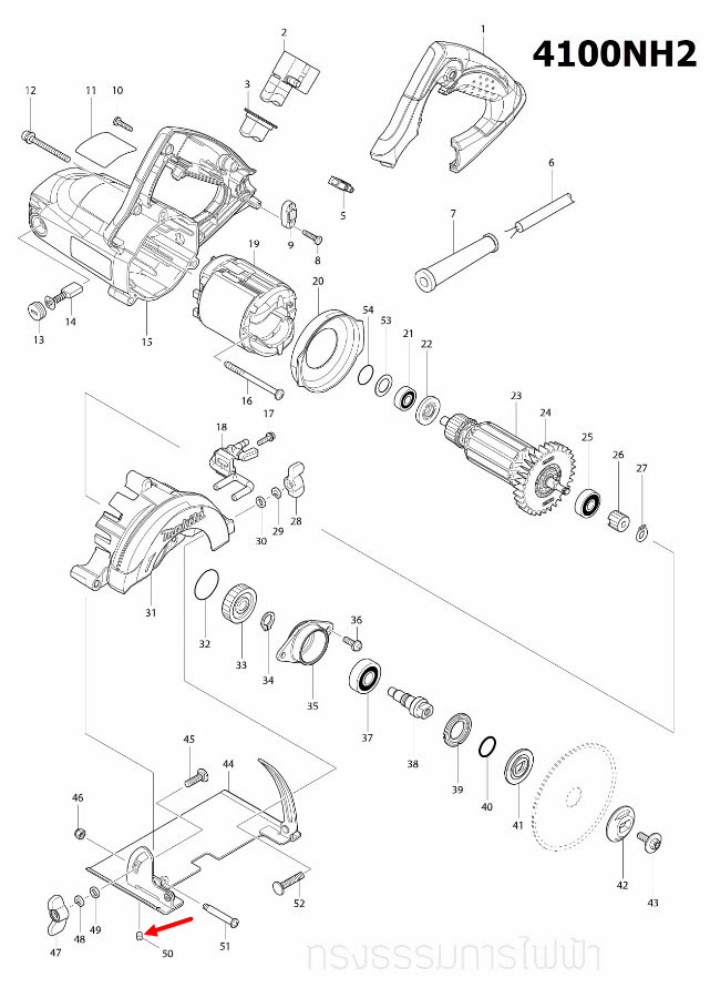 สรูหัวหกเหลี่ยม M5X6 เครื่องตัดคอนกรีต Makita มากีต้า 4100NH2 [#50], LS1216 [#141] Pn.266264-8 (แท้) ##