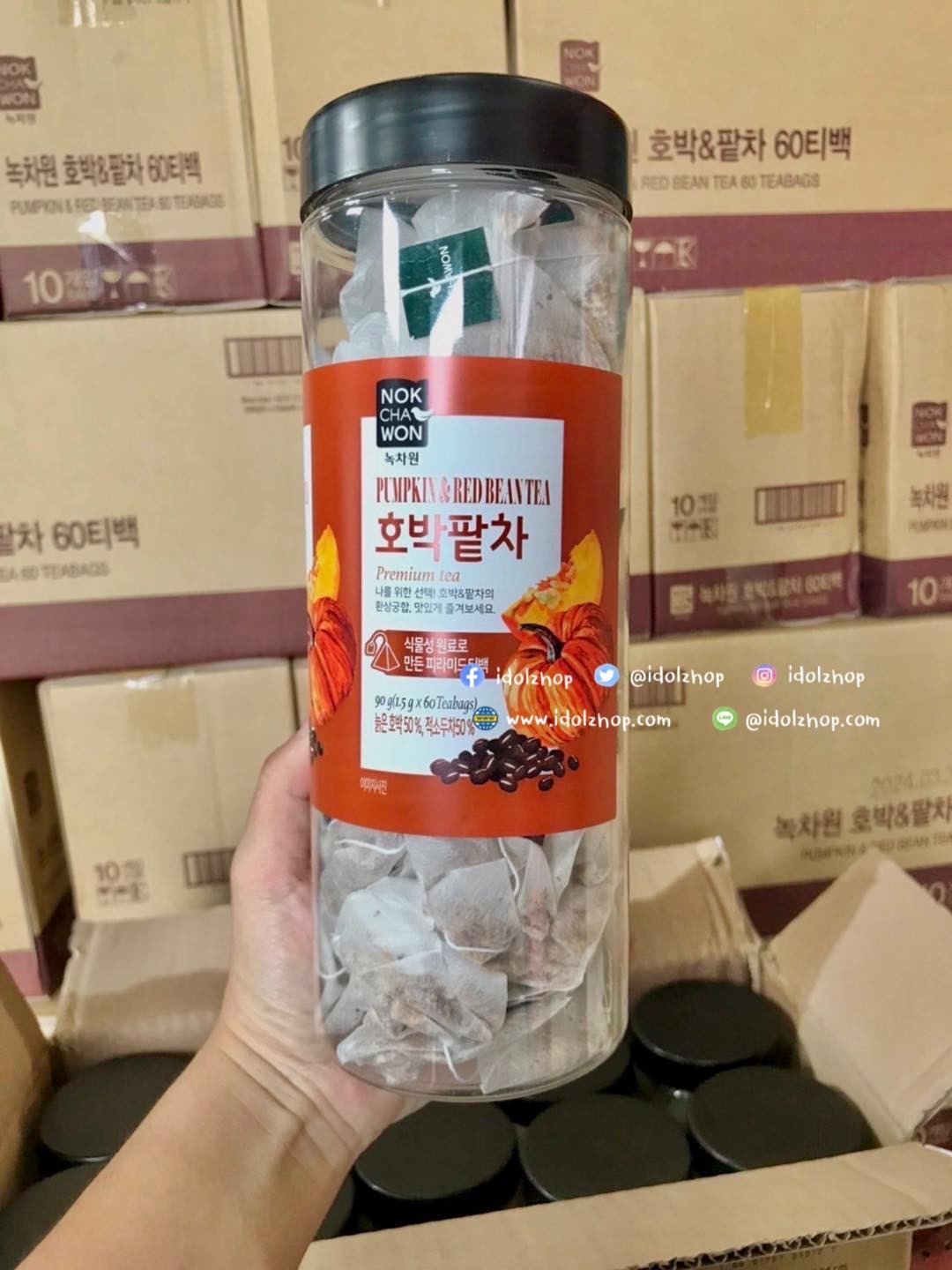 ชาเกาหลี #Nokchawon Pumpkin Red Bean 60ซอง ชาฟักทอง ถั่วแดง ออร์แกนิค 100%
