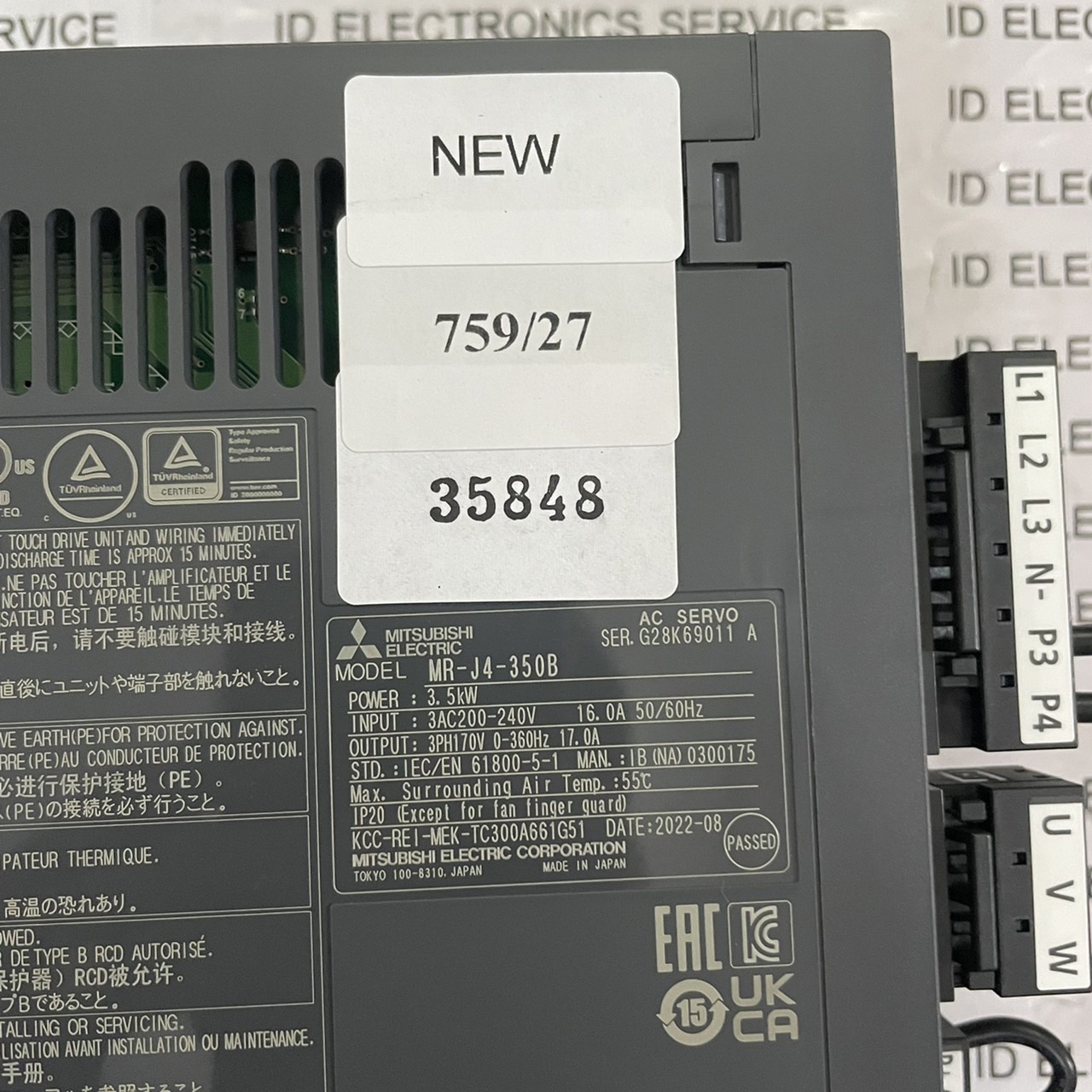 MR-J4-350B SERVO DRIVE " MITSUBISHI "