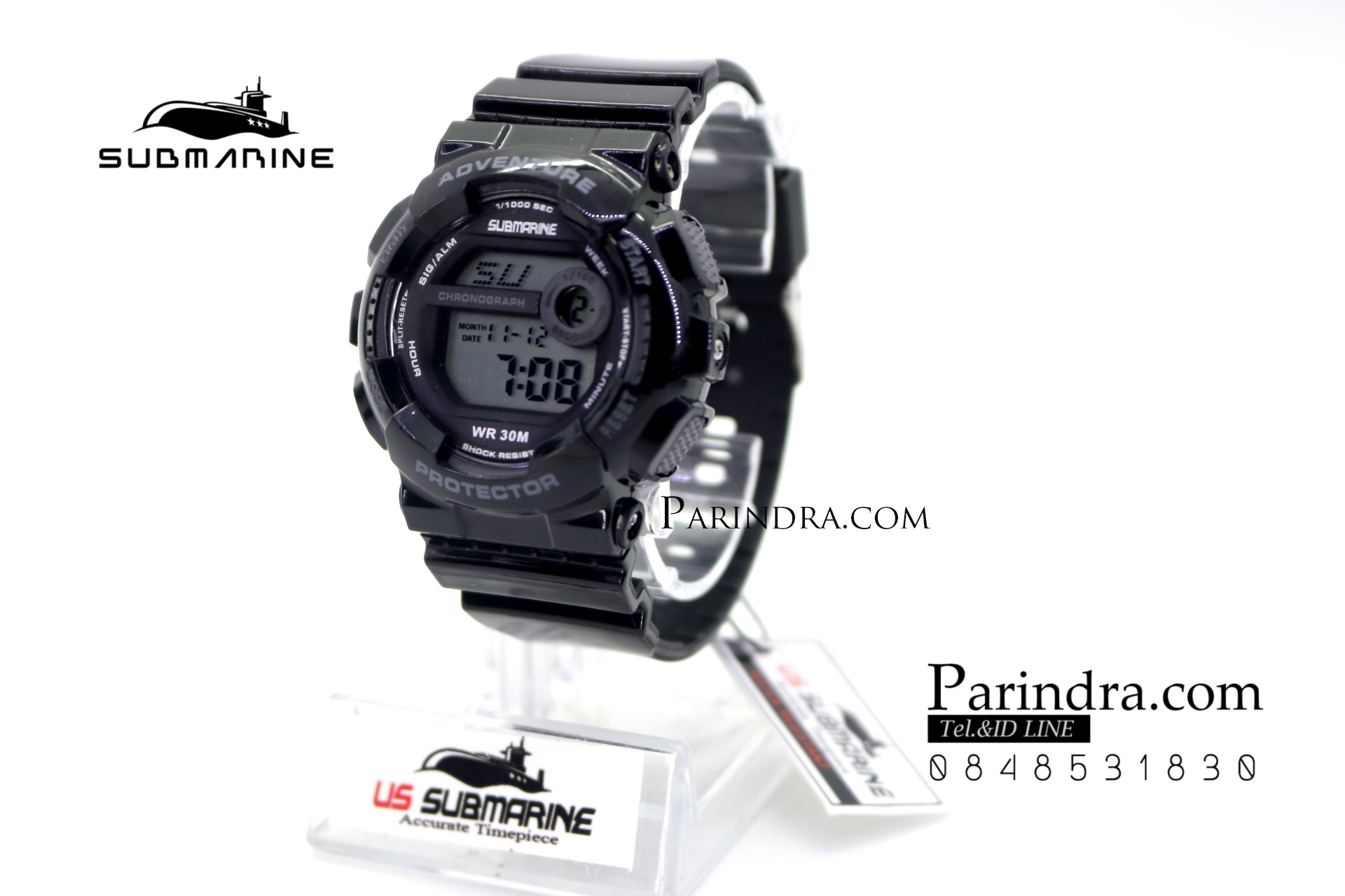 นาฬิกา US submarine รุ่น TP1351L ระบบดิจิตอล ขนาดเล็กเท่า Baby-G สีดำ-เทา