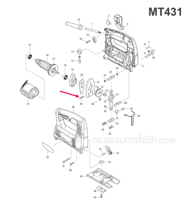 DUST SEAL เลื่อยจิ๊กซอว์ มาคเทค-Maktec MT431 [#39], 4324 [#38], M4301B Pn.416703-0 (แท้) ##