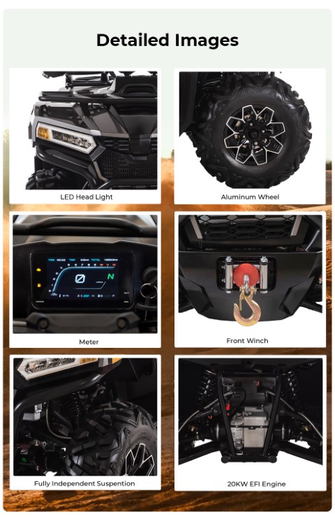 ZIMO ATV450 2025 | รถ ATV 4WD 400cc EFI แรงสุดขีด ขับทุกพื้นที่ Off-Road สำหรับผู้ใหญ่ | พร้อมกระจกมองหลัง & เบาะพนักพิง