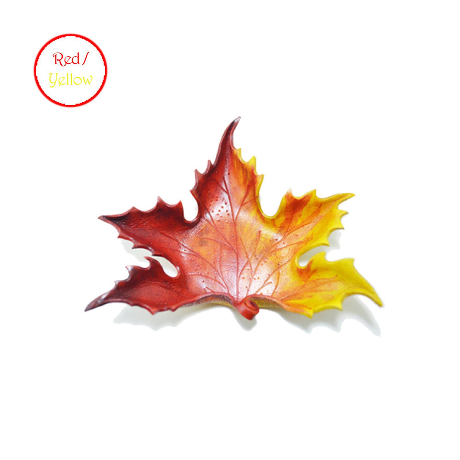 พร้อมส่ง ถาดหนังแท้ Handmade รูปใบเมเปิ้ล