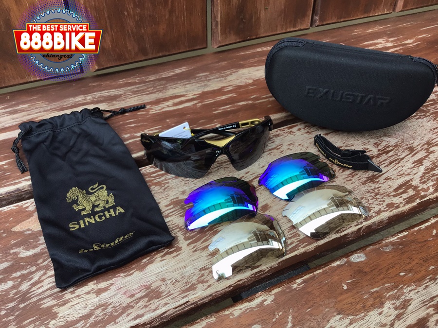 หมวกกันน็อค EXUSTAR รุ่น E-BHM118 + แว่นตาจักรยาน EXUSTAR รุ่น E-CSG17BG(มีเฉพาะดำเงา)
