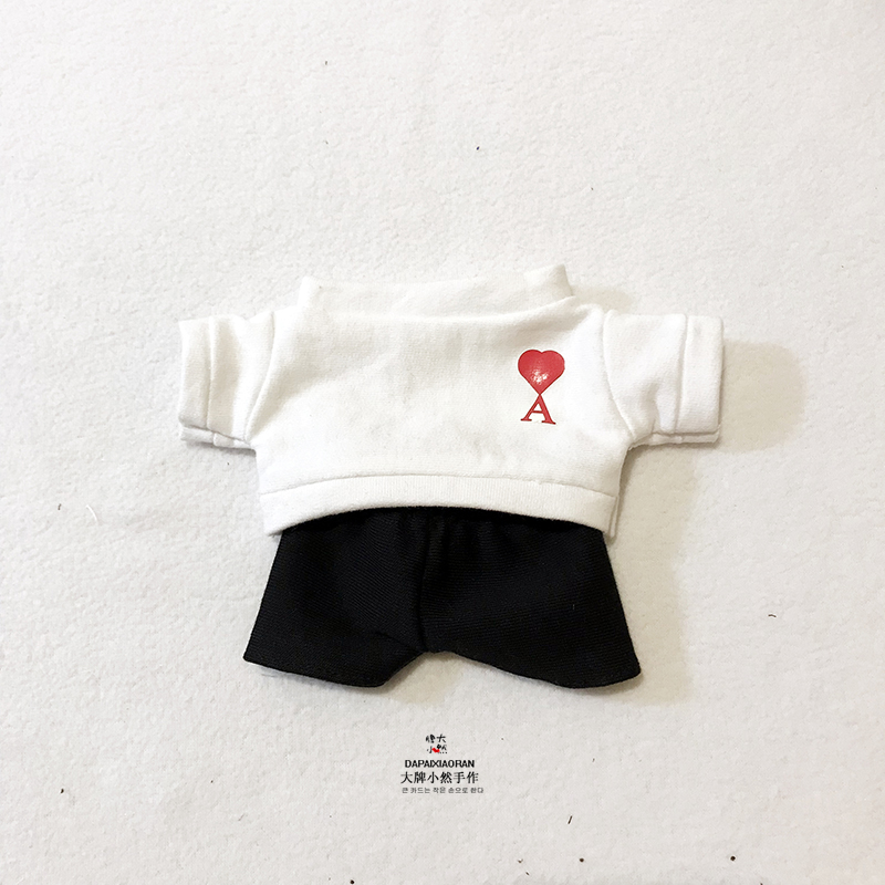 ชุดตุ๊กตา เซียวจ้าน แขนยาวหัวใจ+กางเกง (15,20,30 cm.)