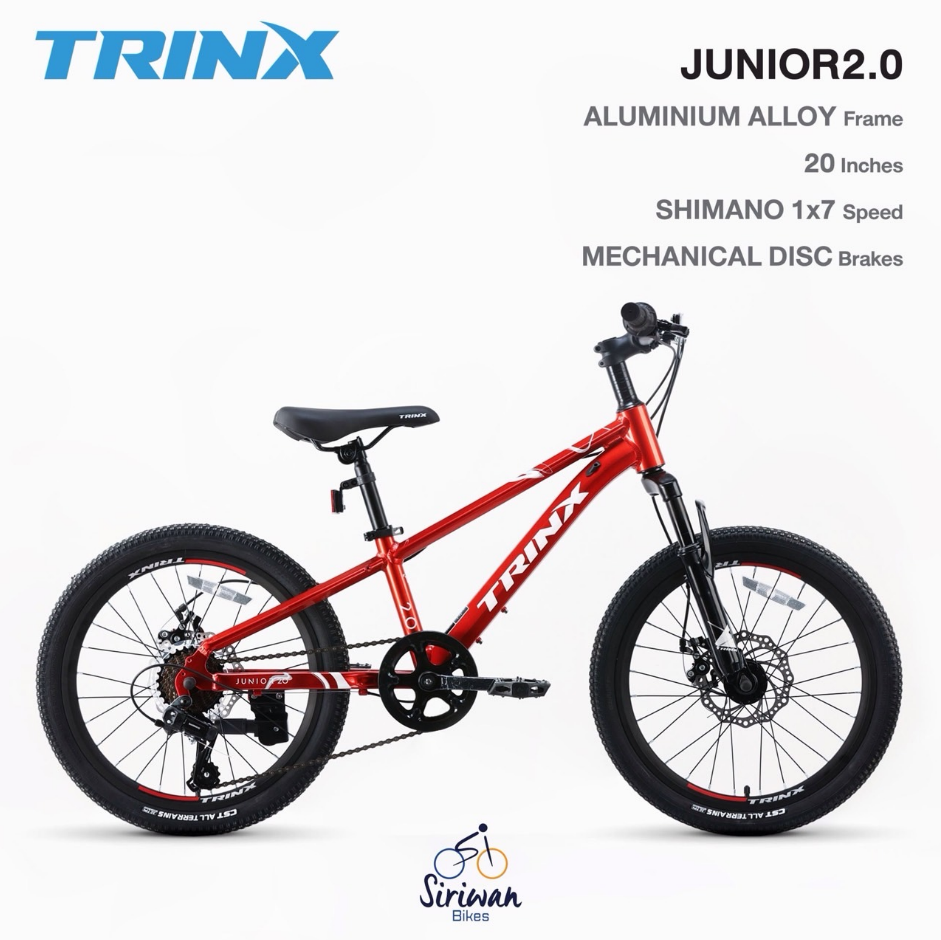 จักรยานเสือภูเขา TRINX JUNIOR 2.0 วงล้อ 20 นิ้ว เกียร์ 7 สปีด เฟรมอลู TRINX MY2025