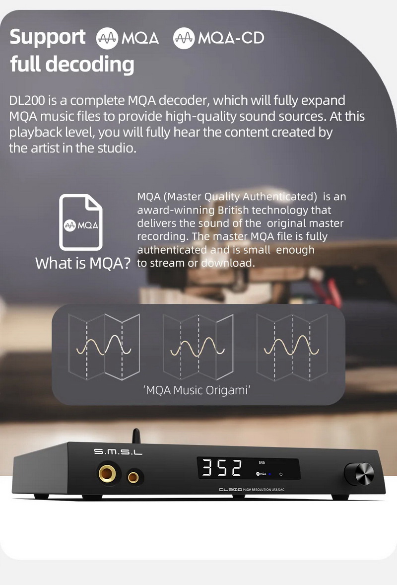 SMSL DL200 DAC/AMP ตั้งโต๊ะ รองรับ MQA, Dual Hi-Res ประกันศูนย์ไทย