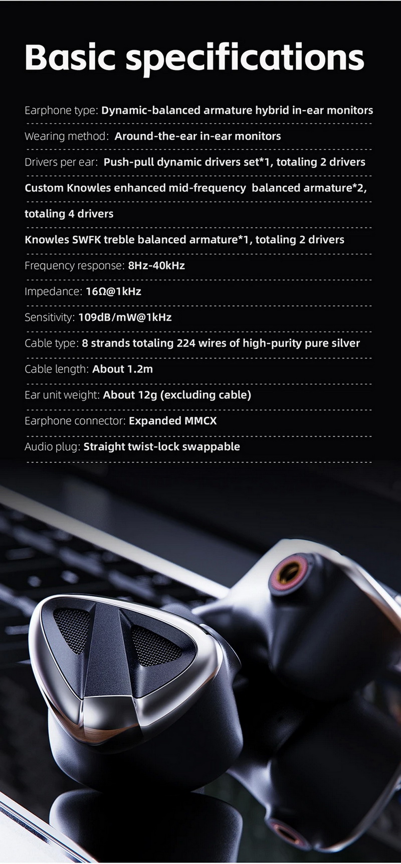 FiiO FH19 หูฟัง IEMs 8 ไดรเวอร์ 2DD+6BA เปลี่ยนท่อนำเสียงได้ รองรับ Hi-Res ประกันศูนย์ไทย