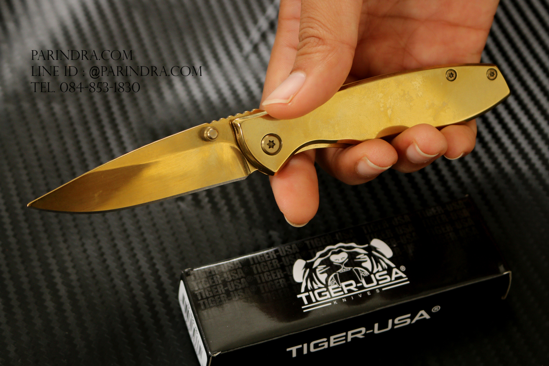 มีดพับพกพา Tiger USA รุ่น TF-800-GD Gold สีทอง สวยงาม แข็งแกร่ง