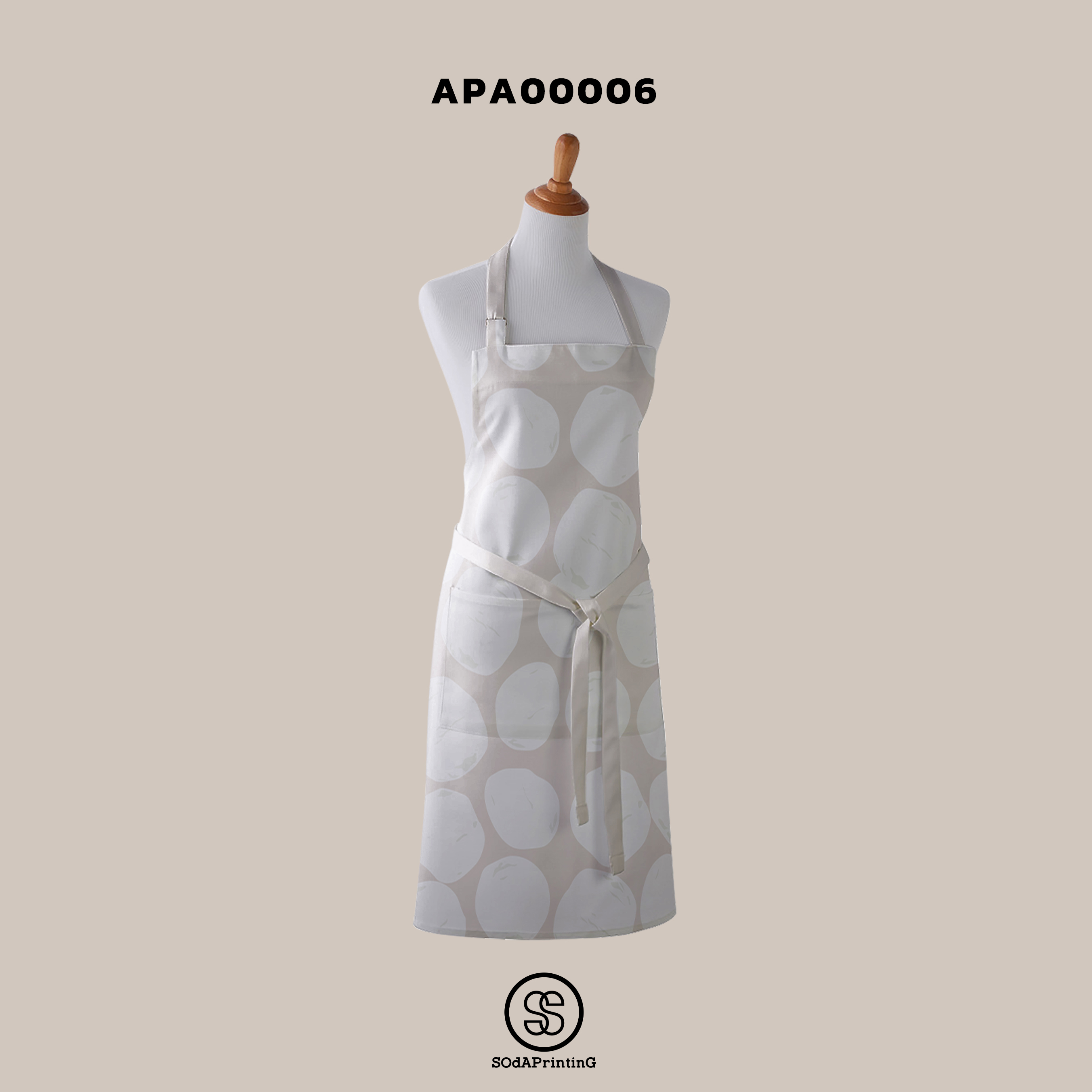 ผ้ากันเปื้อน Circle White APA00006 #ผ้ากันเปื้อน