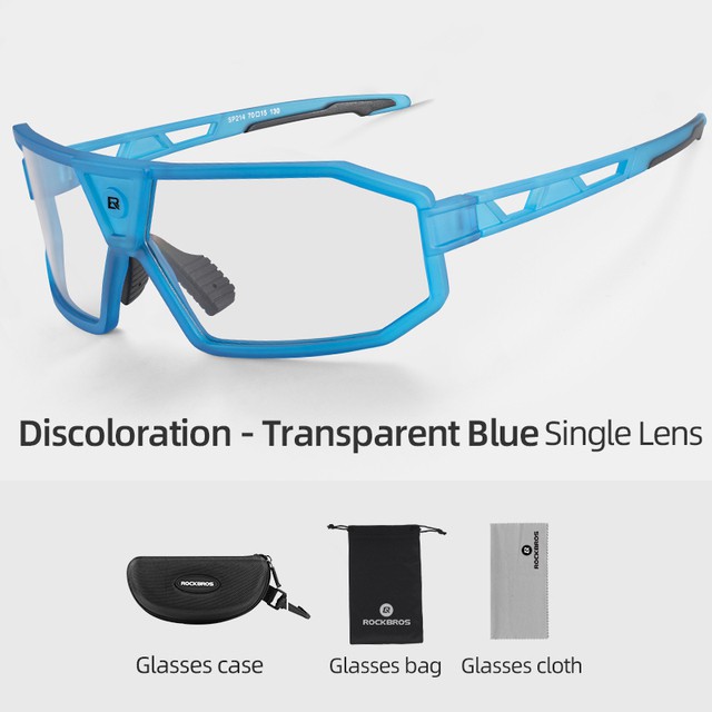 แว่นตา ROCKBROS Glasses Photochromic / Polarized Lens Myopia Frame (ฟ้า,ดำ)