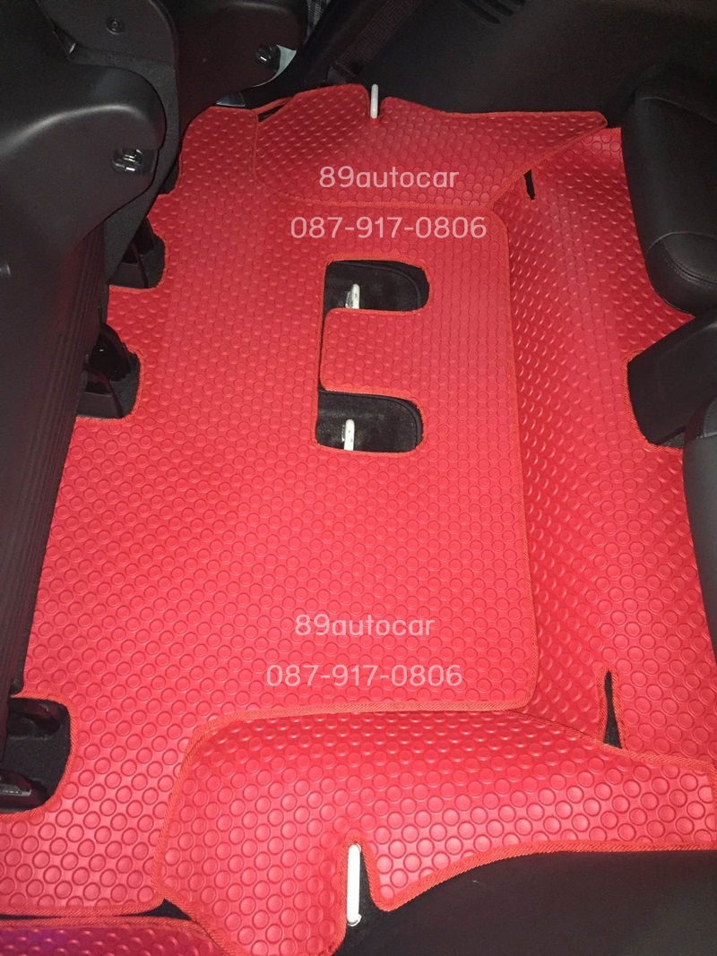 ขายยางปูพื้นรถเข้ารูป Isuzu Mu-X ลายกระดุมสีแดงขอบแดง