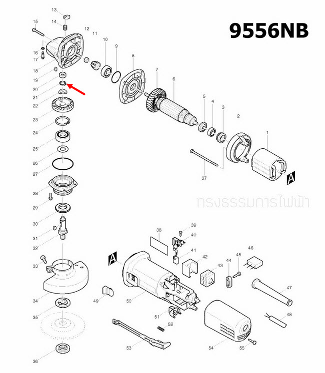 แหวนล็อค Maktec, Makita MT560, MT583, MT811, MT813, MT817, MT910 , MT940, MT941, MT958, 4100NB, M8103 (ใช้ได้กับหลายรุ่น) (ห่อ=10ตัว #12)