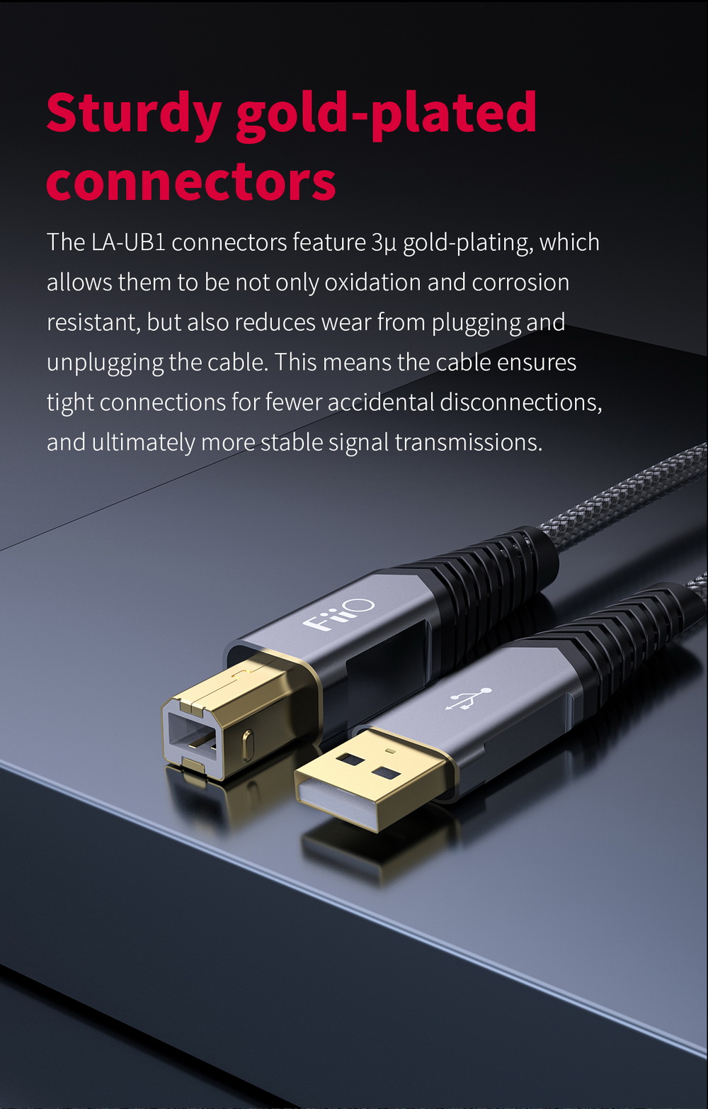 ขาย FiiO LA-UB1 สาย USB-A to USB-B สำหรับ DAC/AMP, PC, เครื่องเสียง