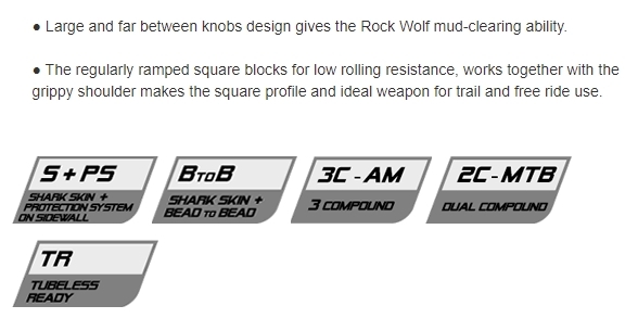 ยางนอกขอบพับเสือภูเขา CHAOYANG ROCK WOLF H-5198/H-5198TR 29 x 2.35 27.5x 2.35 26 x 2.35 รับรอง SPS/Tubeless Ready
