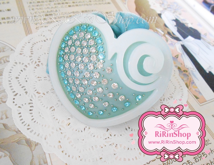 Rena chris โดนัทรัดผมเซลลูโลสหัวใจแต่ง Swarovski น่ารัก (Mint)
