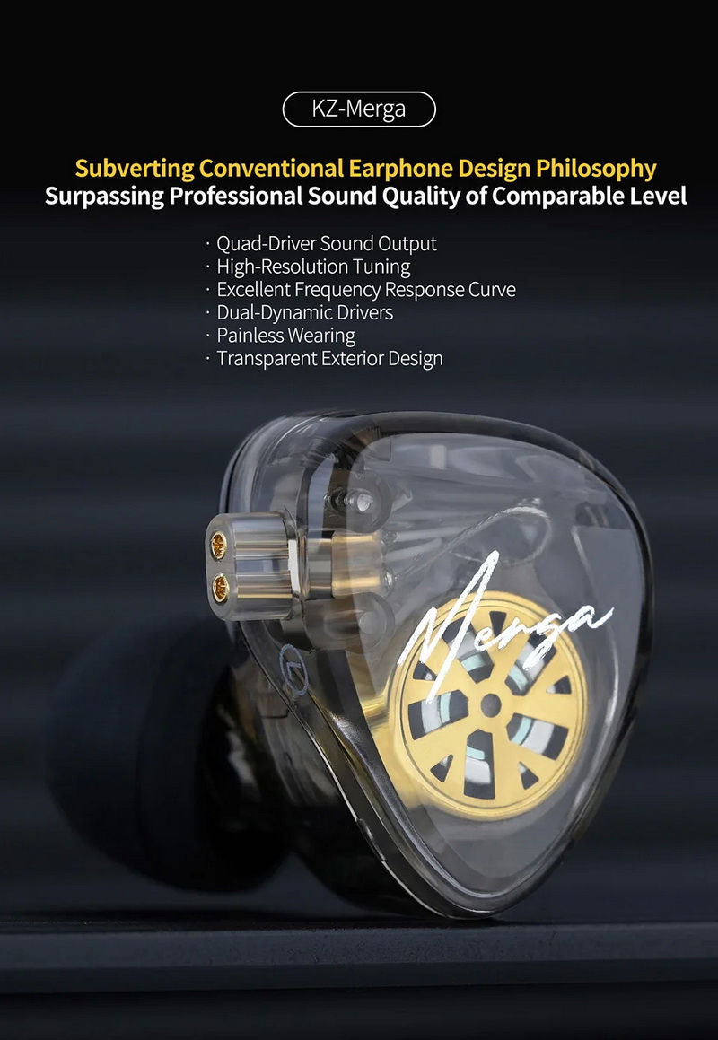 KZ Merga หูฟัง IEMs 2 ไดรเวอร์ Dynamic เบสทรงพลัง เส้นโค้งเสียงที่ดีเยี่ยม ประกันศูนย์ไทย