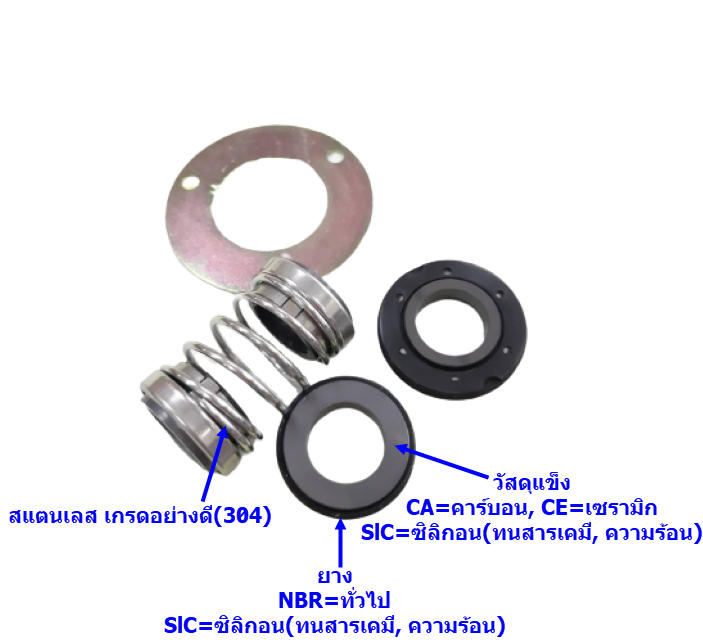 #560D ขนาด 50-72-80 แมคคานิคอล ซีล, แมคคานิค ซีล ปั้มน้ำ แบบสองหน้า,สองด้าน (วัสดุ : CA - SIC - NBR) (*)