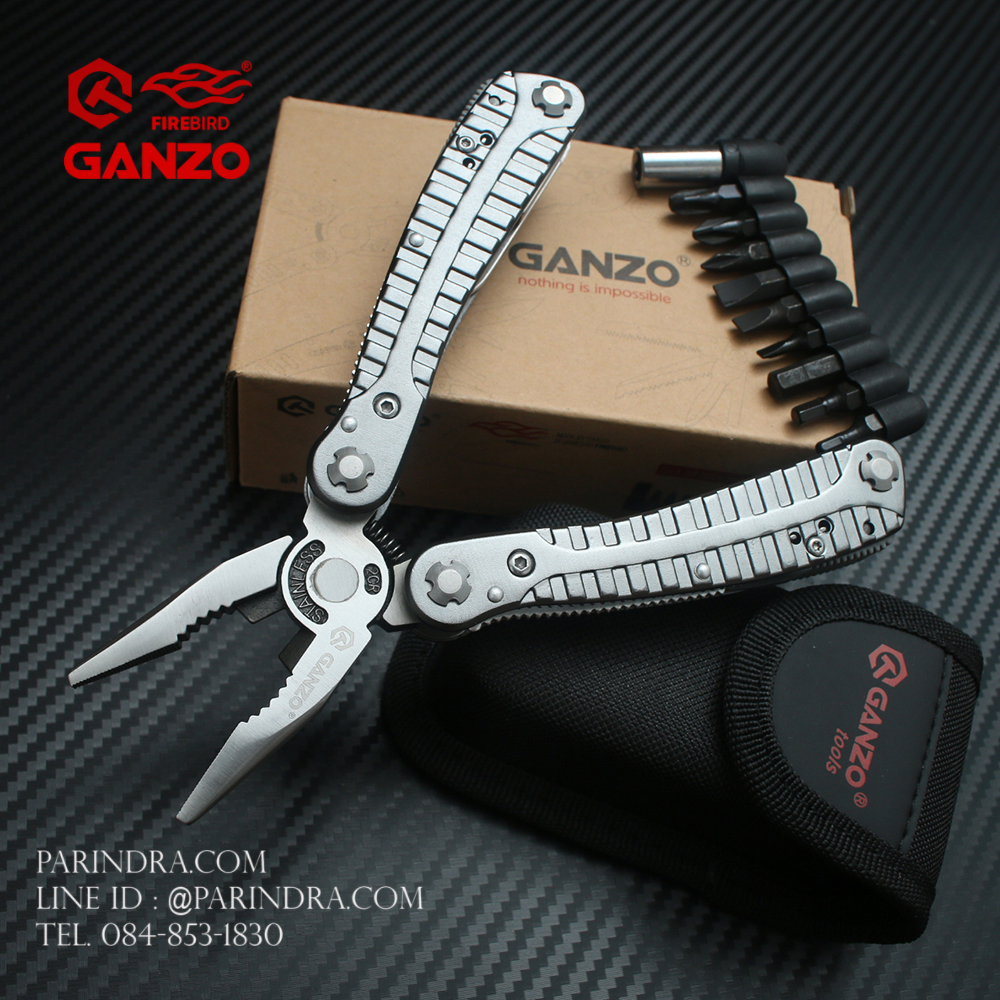 คีมอเนกประสงค์ Multi-Tools Ganzo รุ่น G105 สีเงินไทเทเนี่ยม ของแท้ 100%