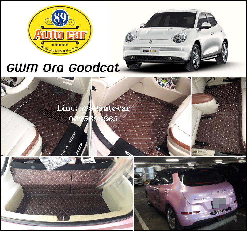 พรมปูพื้นรถยนต์ Ora Goodcat ปูพรมหกดี สีกาแฟ เต็มคัน