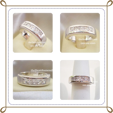 BR423RD-M+++ แหวนเพชรcz สี่เหลี่ยม ฝังแบบสอด+++ งานเหมือนร้านจิวเวลลี่เลยค่ะ งานเรียบร้อย สวยหรู ฝังแบบนี้ค่อนข้างยาก ใส่ได้ทั้งหญิงและชาย