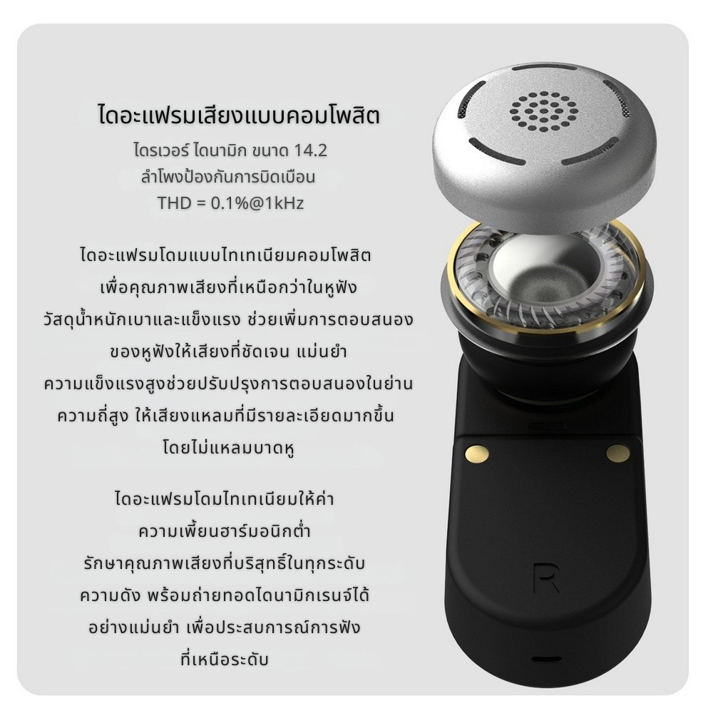 Smabat S2Pro หูฟังไร้สาย TWS รุ่นใหม่ เปลี่ยนไดรเวอร์ได้ ชิป RTL8753 รองรับ บลูทูธ 5.2 ประกันศูนย์ไทย