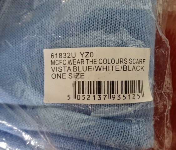 ผ้าพันคอ ฟุตบอล สโมสรแมนเชสเตอร์ ซิตีิ - MCFC STRIPES ใหม่ / MANCHESTER CITY Football Club Scarf - MCFC STRIPES NEW