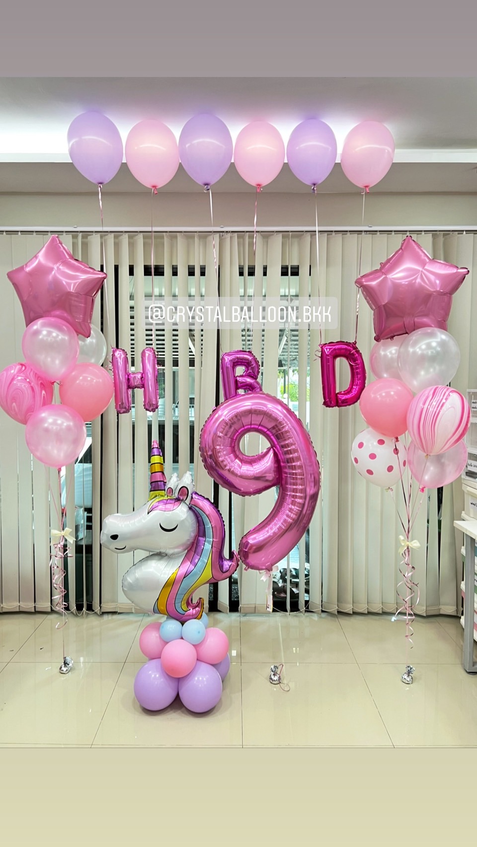 ลูกโป่ง วันเด็ก Theme Unicorn ตั้งฐาน 1 ชิ้น พร้อม ช่อลูกโป่งฟอยล์ดาว 24" ช่อ 7 ลูก 2 ช่อ,ลูกโป่งลายหิน USA 2 ลูก พร้อมตกแต่ง ฟอยล์ตัวอักษร 16" 3 ตัวอักษร,ลูกโป่ง 6 ลูก,ฟอยล์ตัวเลข 40" 1 ชิ้น สามารถเปลี่ยนสีลูกโป่ง/เปลี่ยน Theme ได้