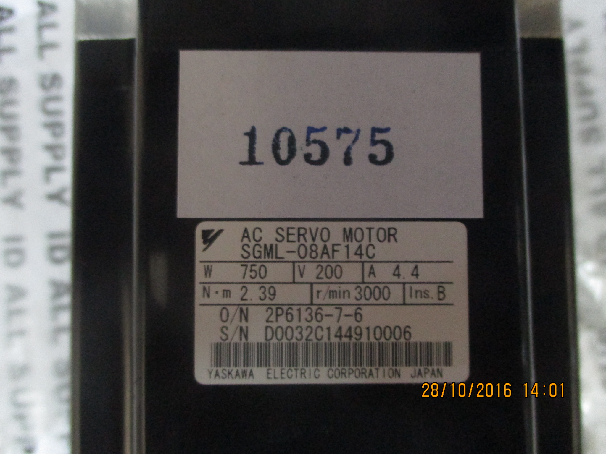 SGML-08AF14C SERVO MOTOR " YASKAWA "