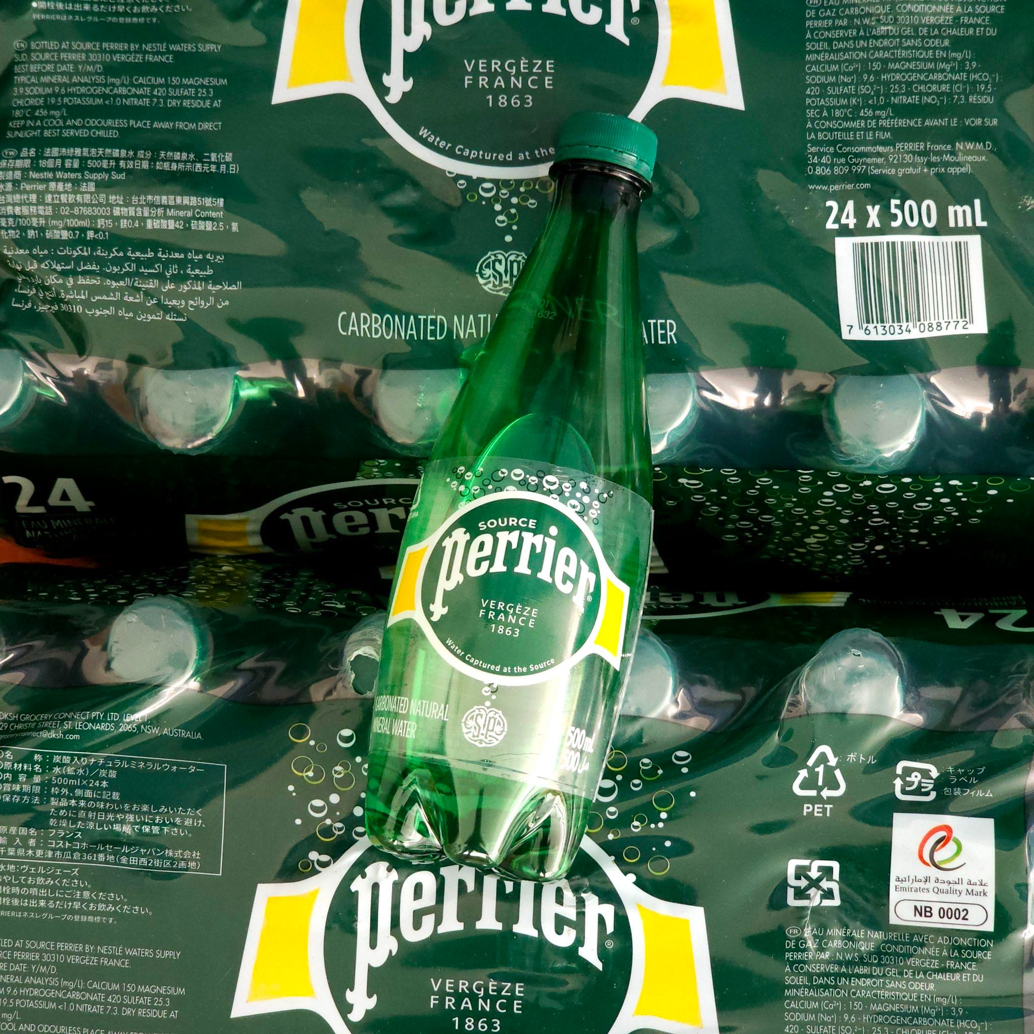 Perrier ขวดขนาด 500 ml. รูปแบบ PET (ยกลัง 24 ขวด)