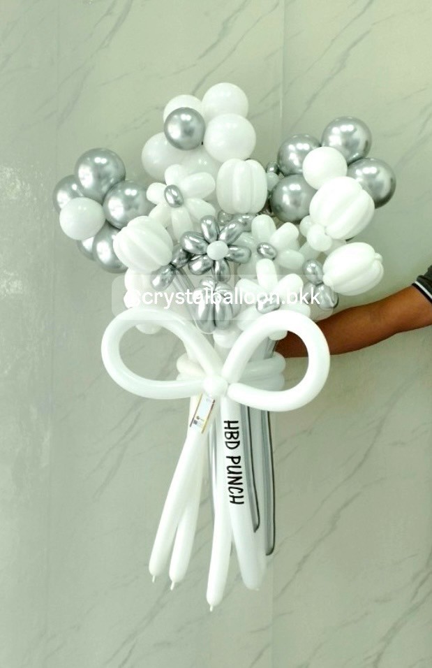 สั่ง Flower Balloon Medium Bouquet ช่อ 14 ดอก พร้อมตกแต่ง สามารถเปลี่ยนสีลูกโป่งได้