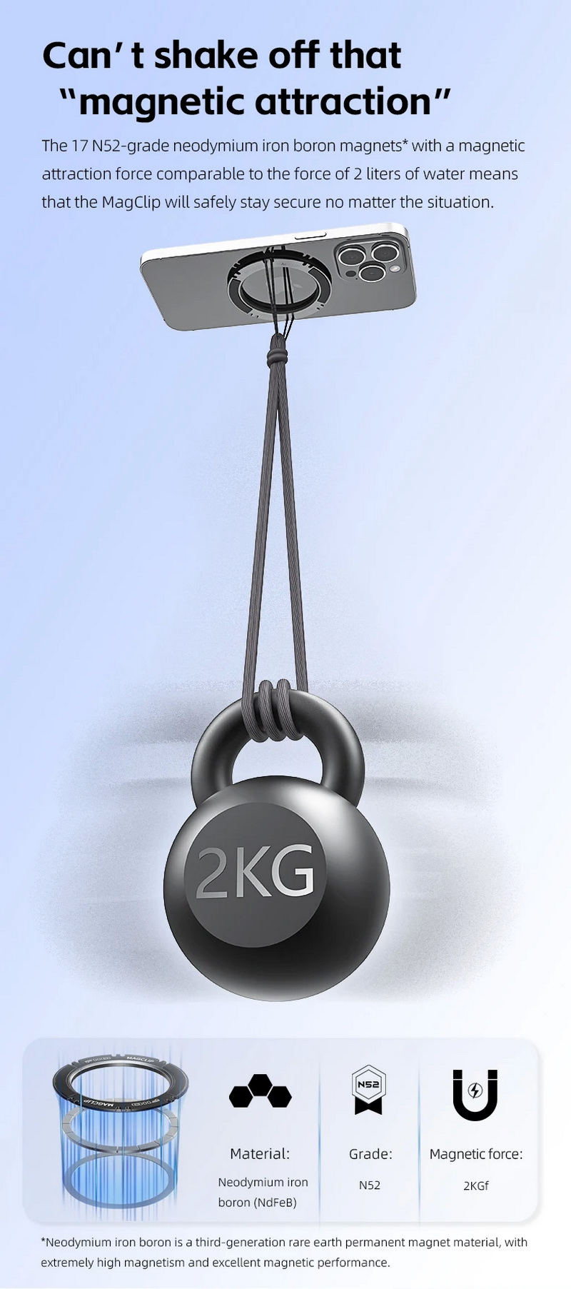 FiiO MagClip ชุดแม่เหล็กช่วยยึดหางหนู ออกแบบมาเป็นพิเศษสำหรับ iPhone ที่มีฟังก์ชัน MagSafe