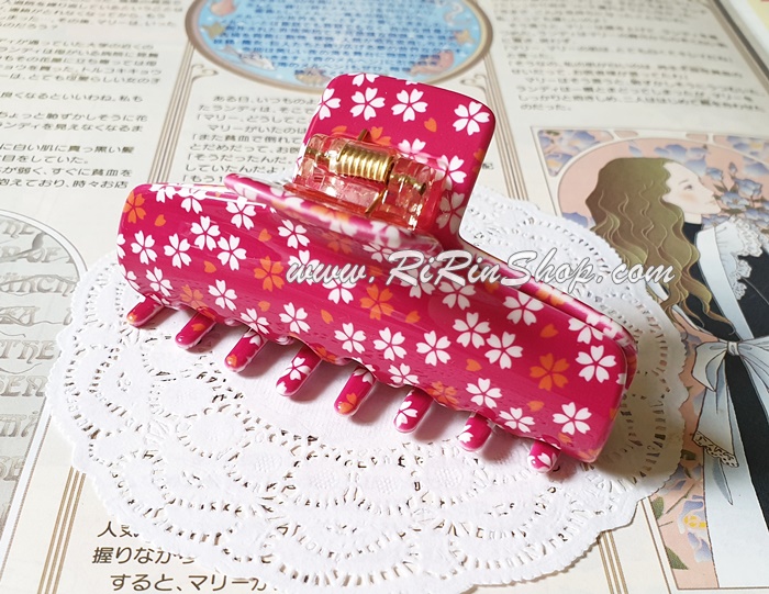 Aznavour ที่หนีบผมลายดอกซากุระ (Hot Pink )